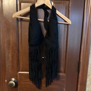 Black Fringe bikini Top